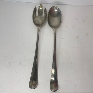 1991 International Silver Company Spoon Fork Serving Set Silver Plate 12.75”